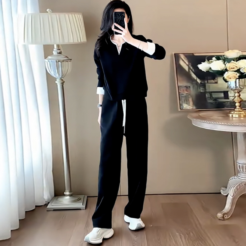 早秋韩系穿搭一整套女装2025秋季新款时尚卫衣长裤纯欲慵懒风女装