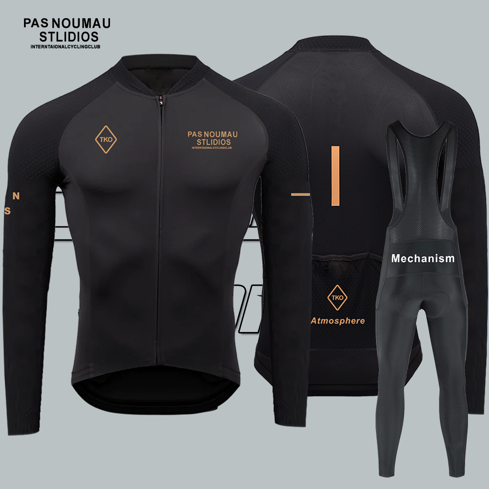 PAS男士夏季长袖自行车男户外骑行服薄款套装透气速干服装牛奶丝