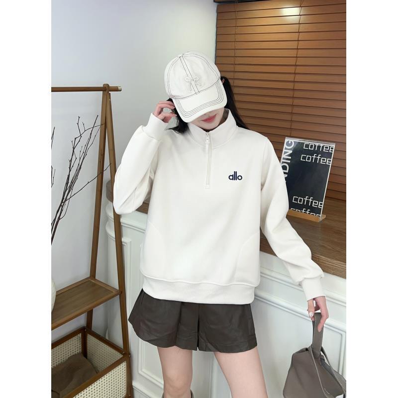 2025即墨字母拉链短款立领春秋冬卫衣防静电不褪色休闲时尚套头款