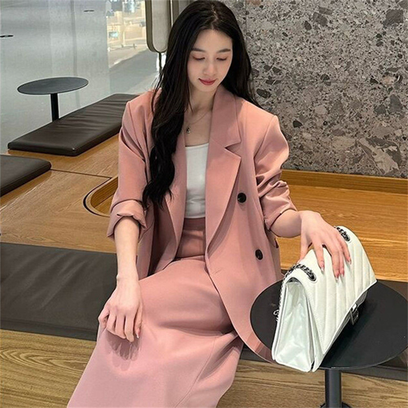 新疆直邮西装半身裙女2025秋季新款韩版职场时尚气质西服外套女