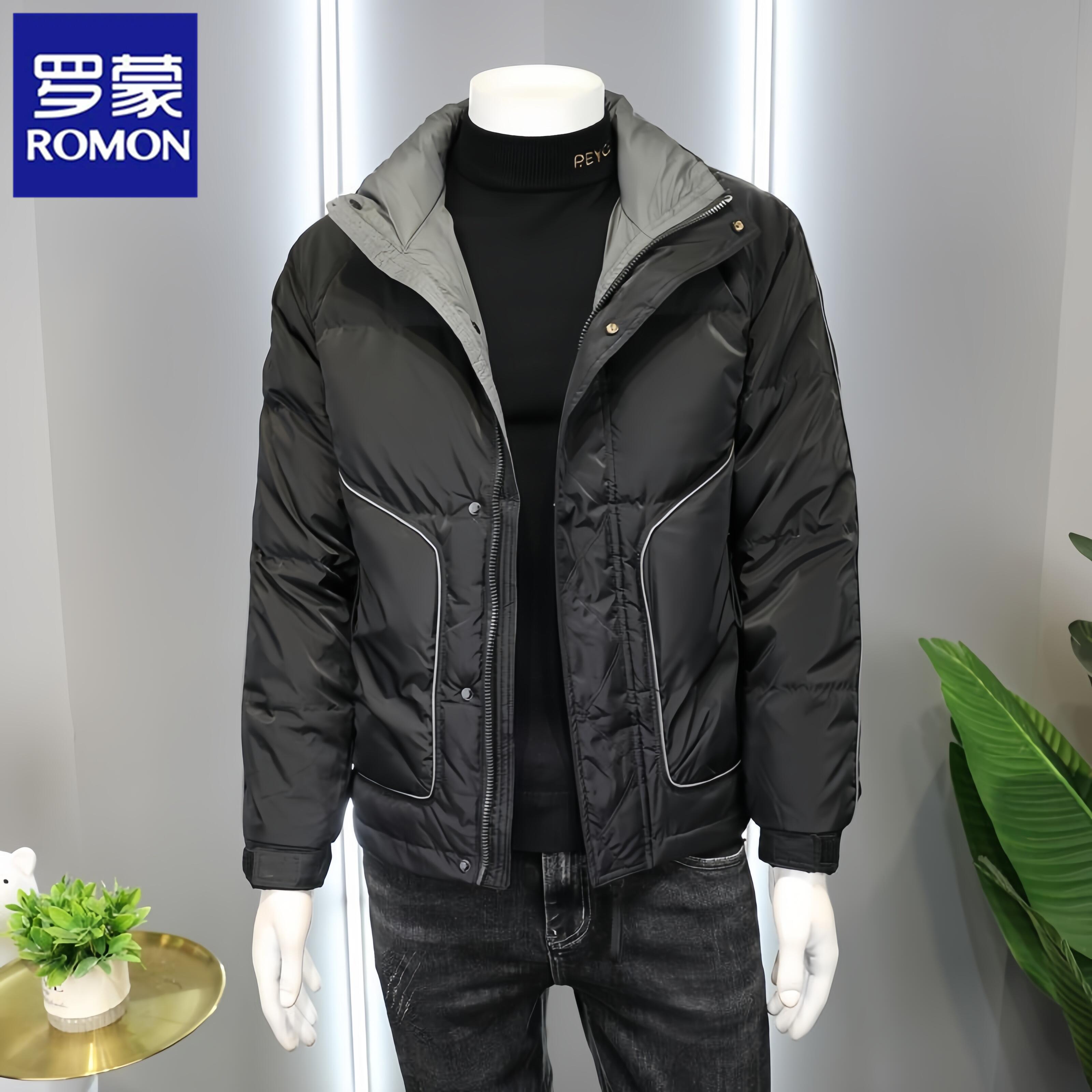 Romon/罗蒙羽绒服男士秋冬季新款潮牌保暖商务夹克男休闲加厚外套