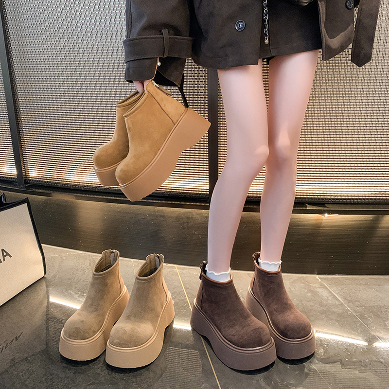2025跟高7厘米时尚马丁靴棉靴冬季休闲风