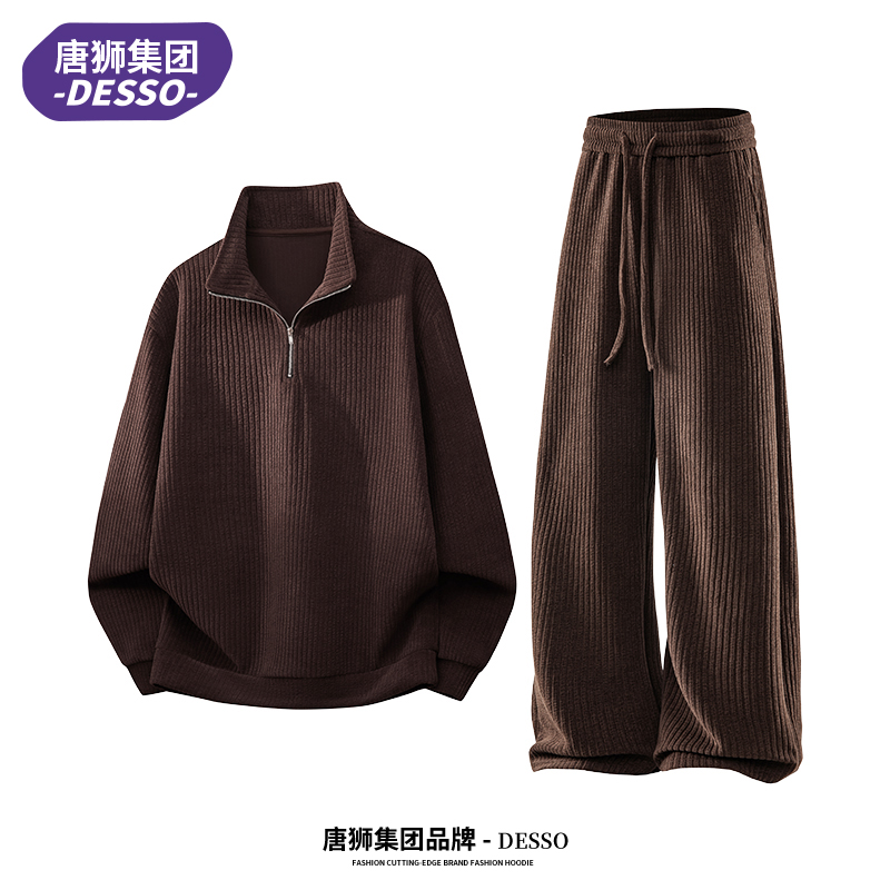 唐狮集团DESSO印染卫衣男士休闲运动套装百搭宽松设计感春秋长裤