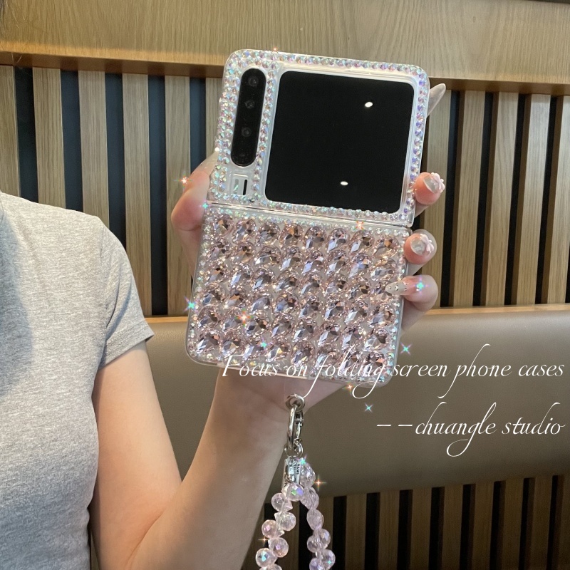 适用于华为purax手机壳粉色满钻纯手工镶钻奢华女款保护壳典藏版