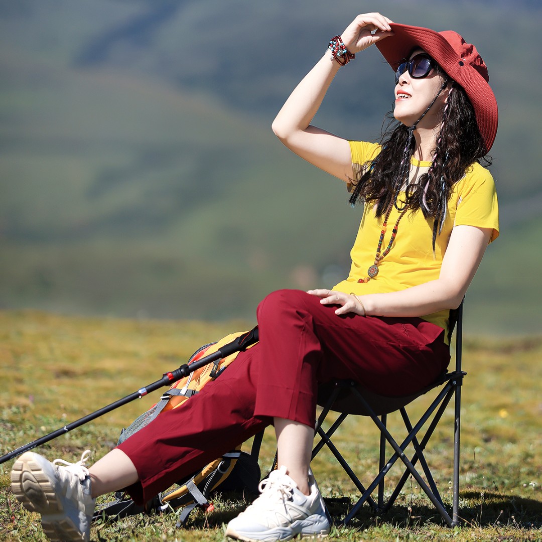 雪丘岛户外2025新款速干T恤防晒透气吸汗运动出游圆领短袖上衣女