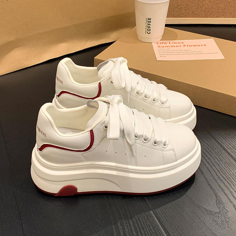 厚底小白鞋女春季新款韩版百搭板鞋小个子增高运动休闲鞋