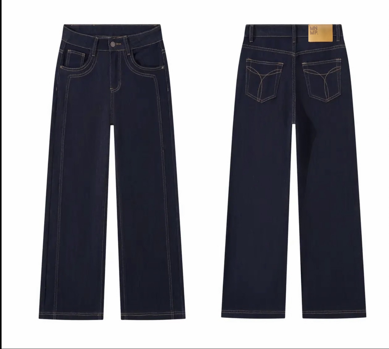 25秋季新款丹宁色牛仔裤女时尚显瘦显高中高腰百搭直筒牛仔裤6688