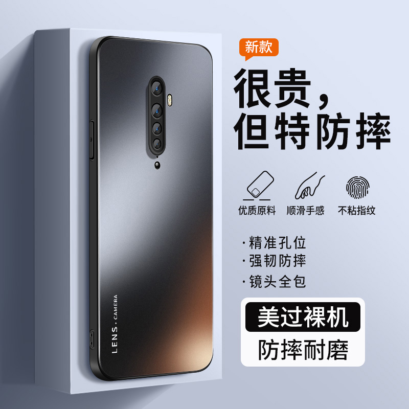简约英文opporeno2手机壳新款renoz磨砂reno男reno2z套10倍变焦版
