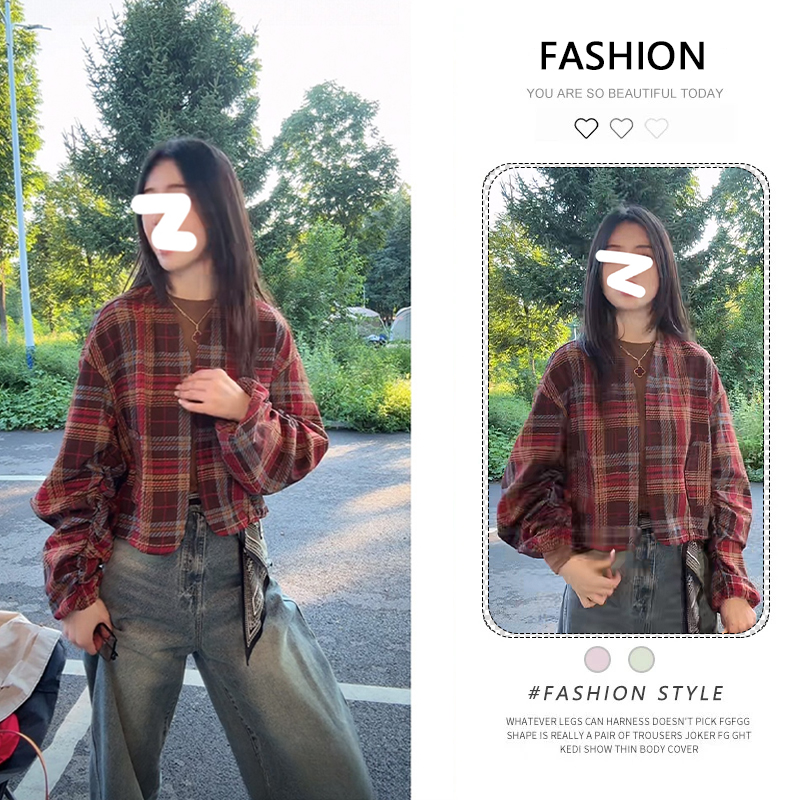 港风复古格子短外套女初秋季2025巨好看设计感小个子显高炸街上衣