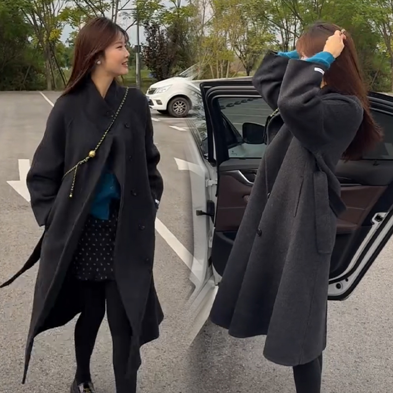 2025秋冬新款时尚显瘦气质网红高档洋气女高级百搭宽松毛呢外套潮