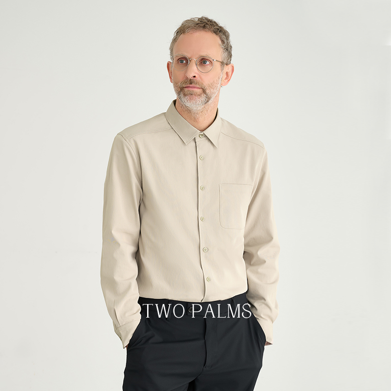 TWO PALMS 日企SOLOTEX柔软抗皱 直角领长袖衬衫男士商务衬衣春秋