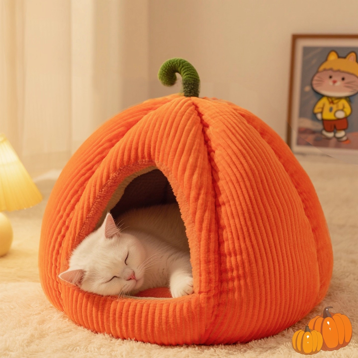 南瓜猫窝四季通用加厚封闭式冬季猫窝给猫咪安全感保暖睡觉猫用品