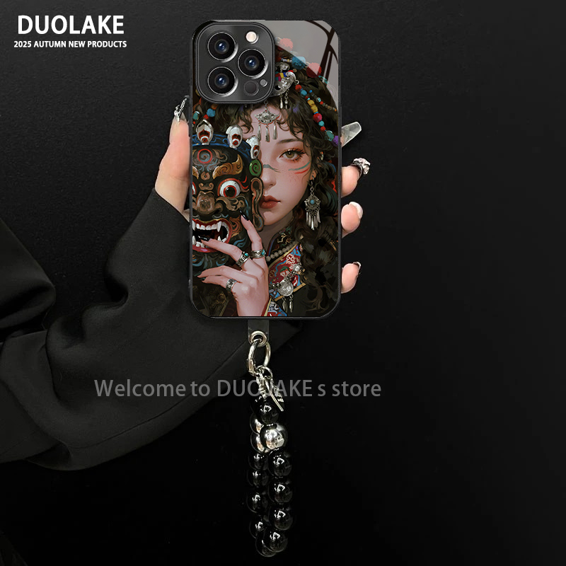 适用于苹果/oppo/华为/vivo/小米扎基拉姆电镀玻璃手链防摔手机壳