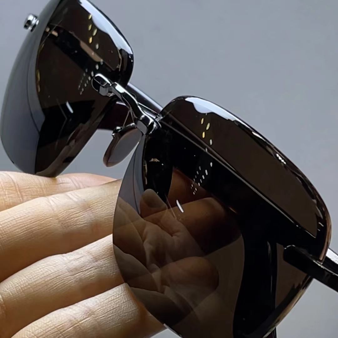 天然石水晶眼镜高档800弯男高清耐磨护目镜户外遮光太阳镜老油料