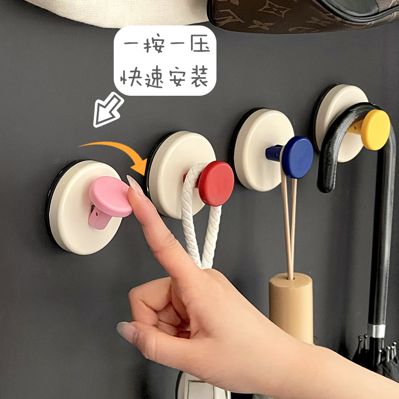 多巴胺吸盘挂钩壁挂式免打孔强力承重黏胶门后挂衣钩钥匙包包收纳