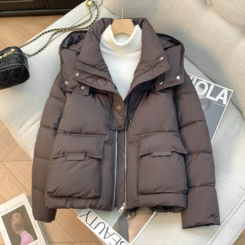 新款2025棉服女韩版短款连帽加厚时尚保暖宽松棉服棉袄外套