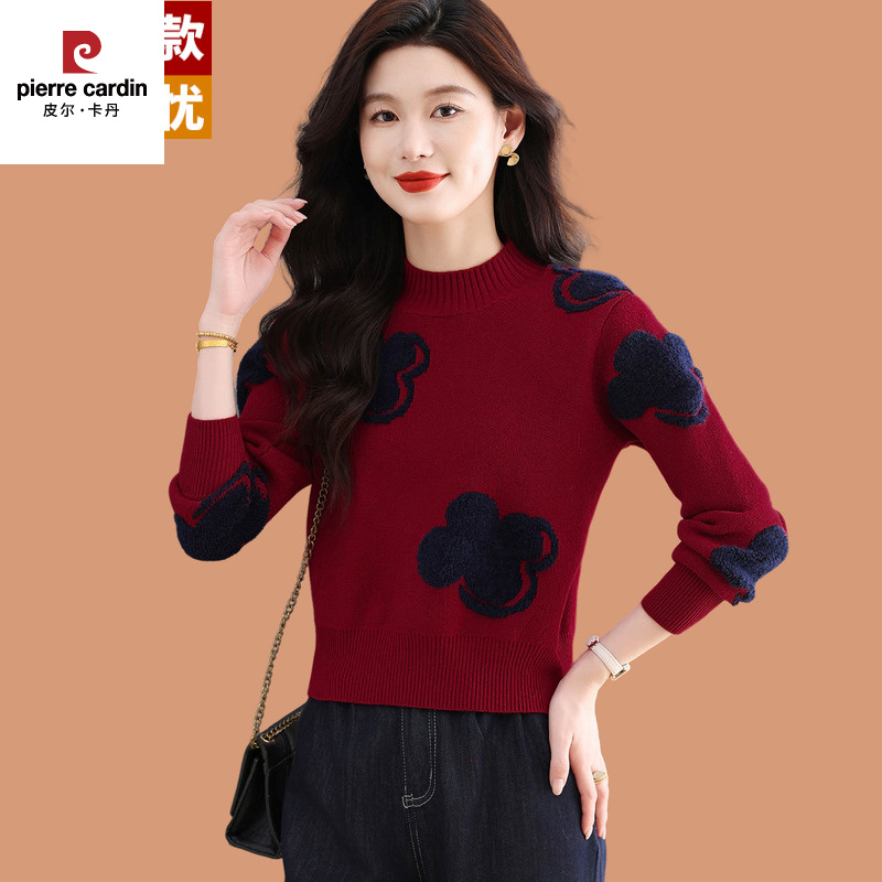 皮尔卡丹超好看毛衣女款2025新款今年流行爆款小个子秋冬半高领羊