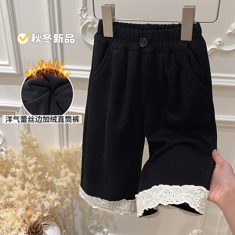 女童秋冬季加绒加厚休闲裤儿童韩版时尚女宝宝外穿洋气长裤童装潮