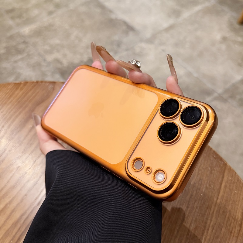 星宇橙适用于苹果17promax手机壳磨砂电镀16全包Air带镜头膜15/14