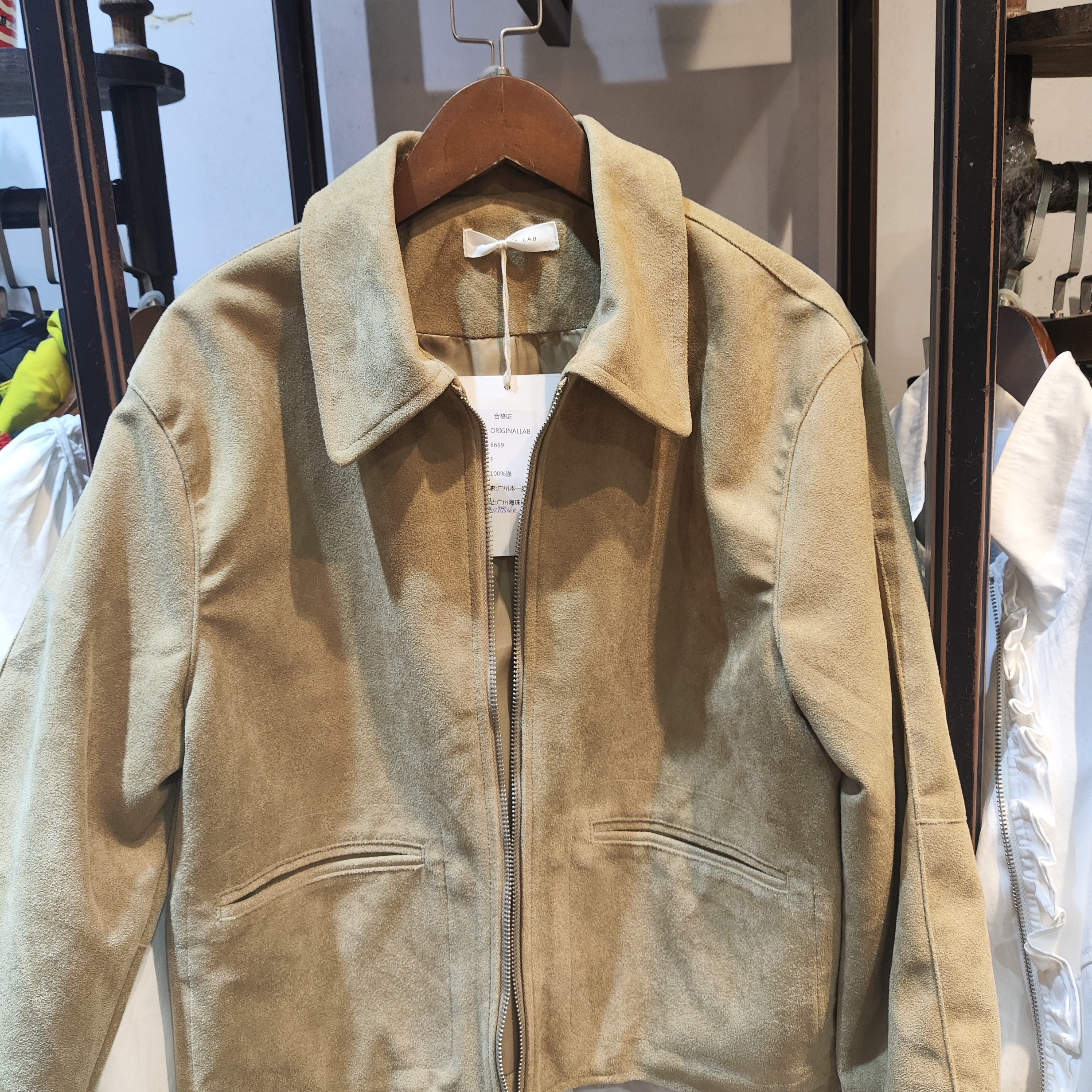 修身型厚款宽松冬季翻领薄款皮衣女螺纹下摆常规款