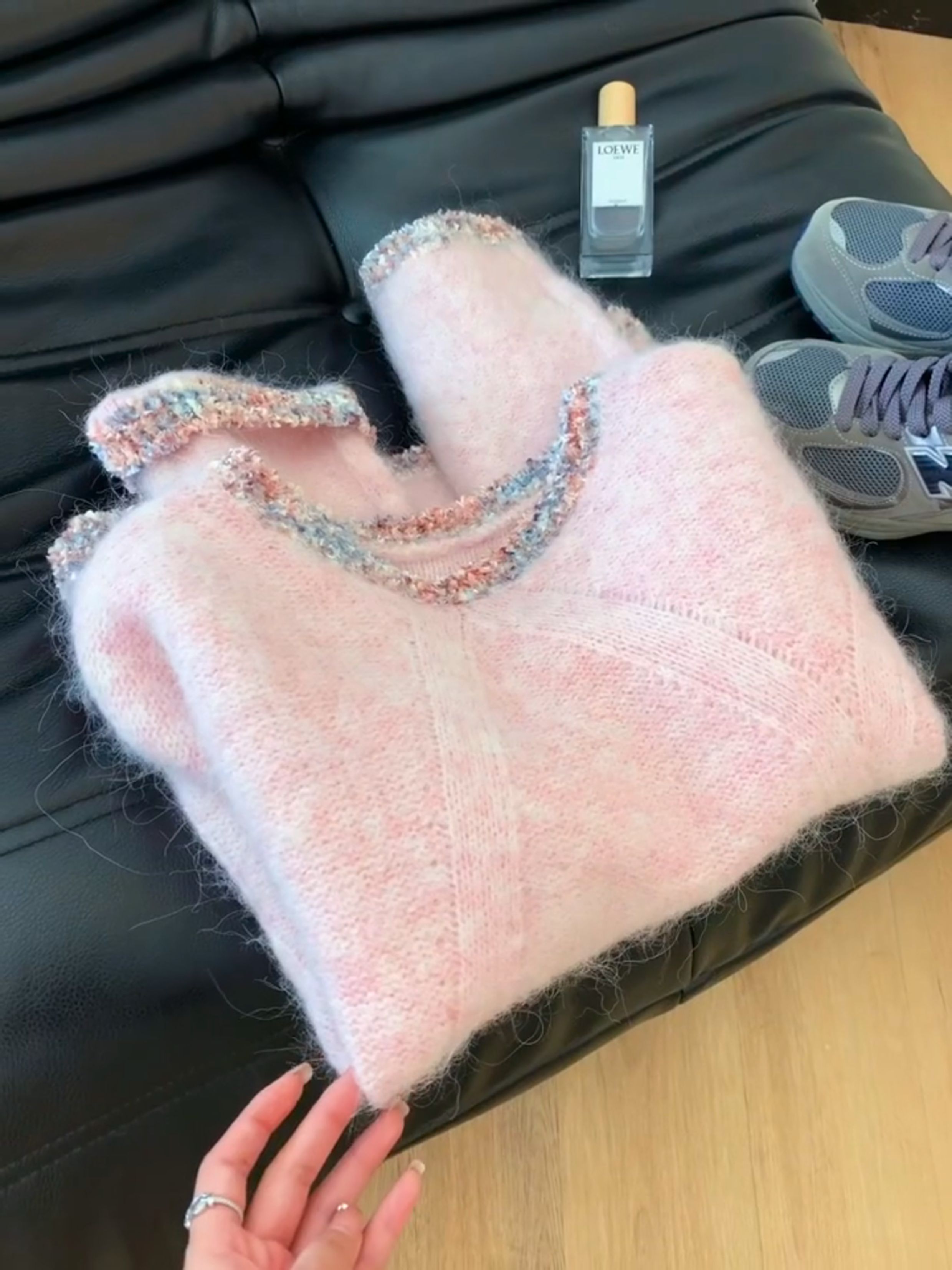 奶乎乎粉色软糯糯毛衣女2025秋冬季慵懒松弛宽松打底针织衫上衣