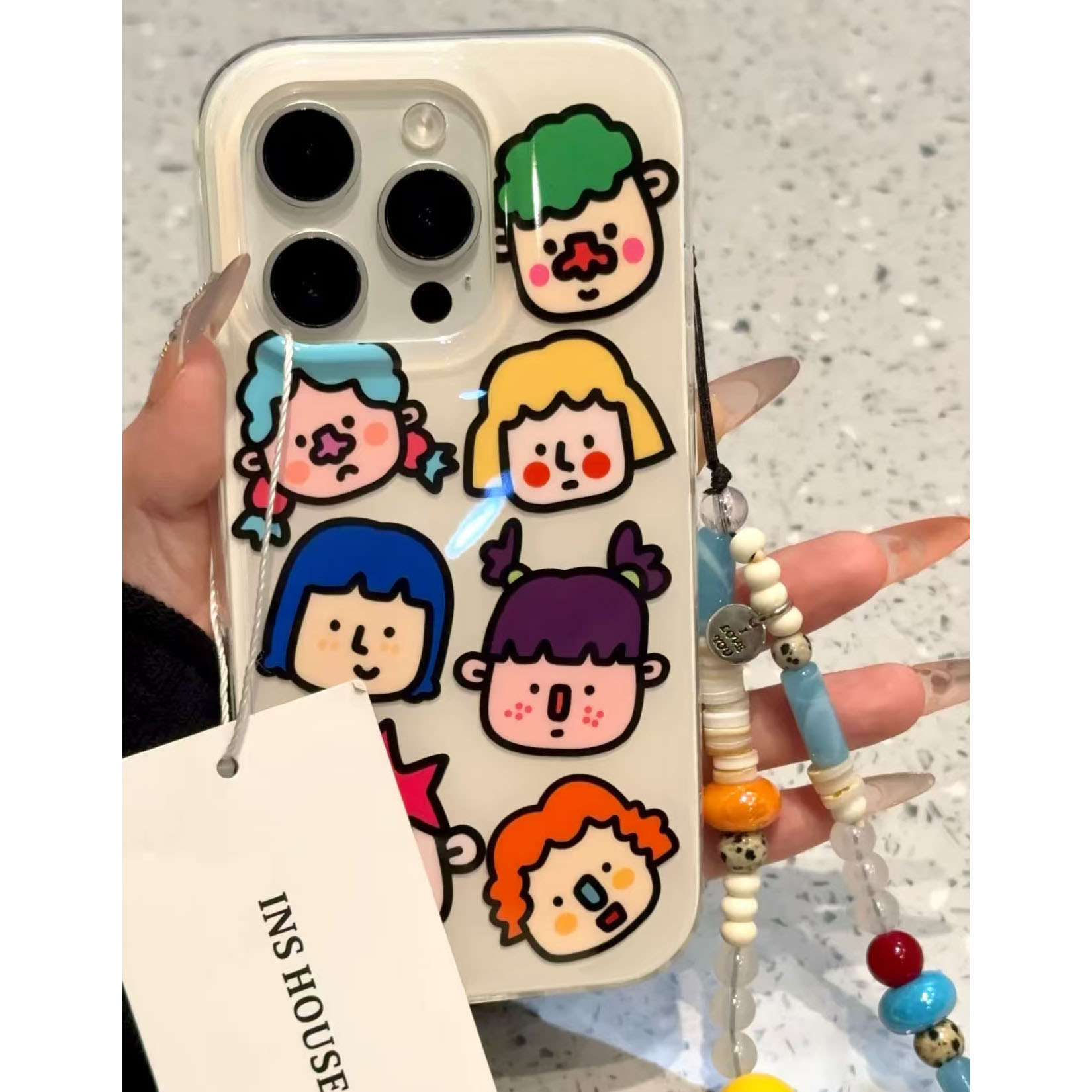 七个卡通头像适用苹果16promax女壳VIVO华为OPPO小米15一加手机壳