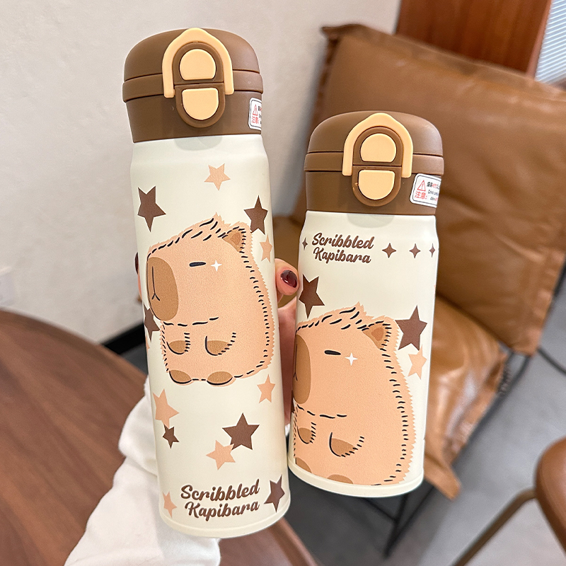 可爱儿童保温杯双饮水杯316不锈钢上学专用女生高颜值直饮吸管杯