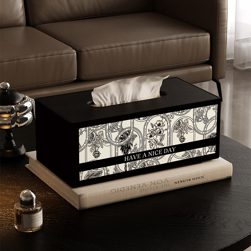 法式复古纸巾盒客厅高档轻奢茶几桌面遥控器收纳盒卧室创意抽纸盒