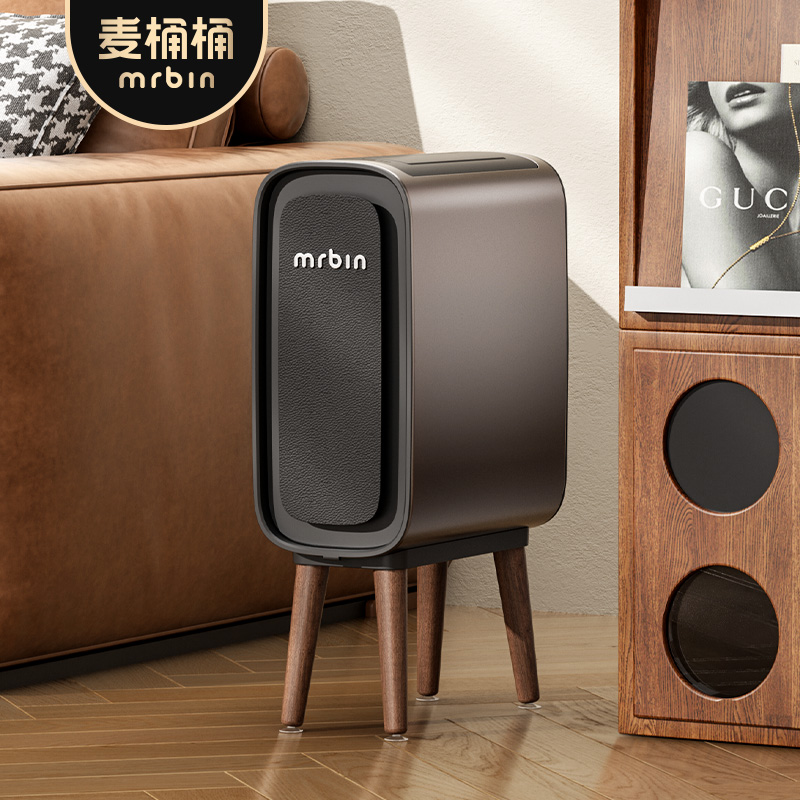 麦桶桶智能感应垃圾桶家用带盖2025新款厨房客厅高脚电动窄缝轻奢