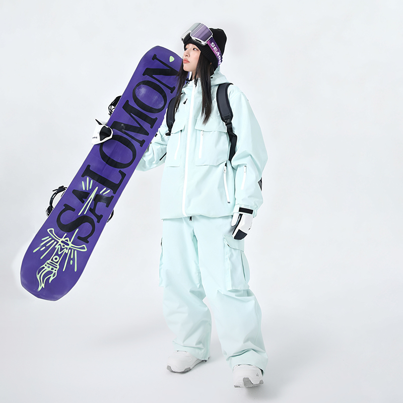 25-26新款雪怡派工装加棉滑雪服女款3L专业保暖男士单板雪衣雪裤