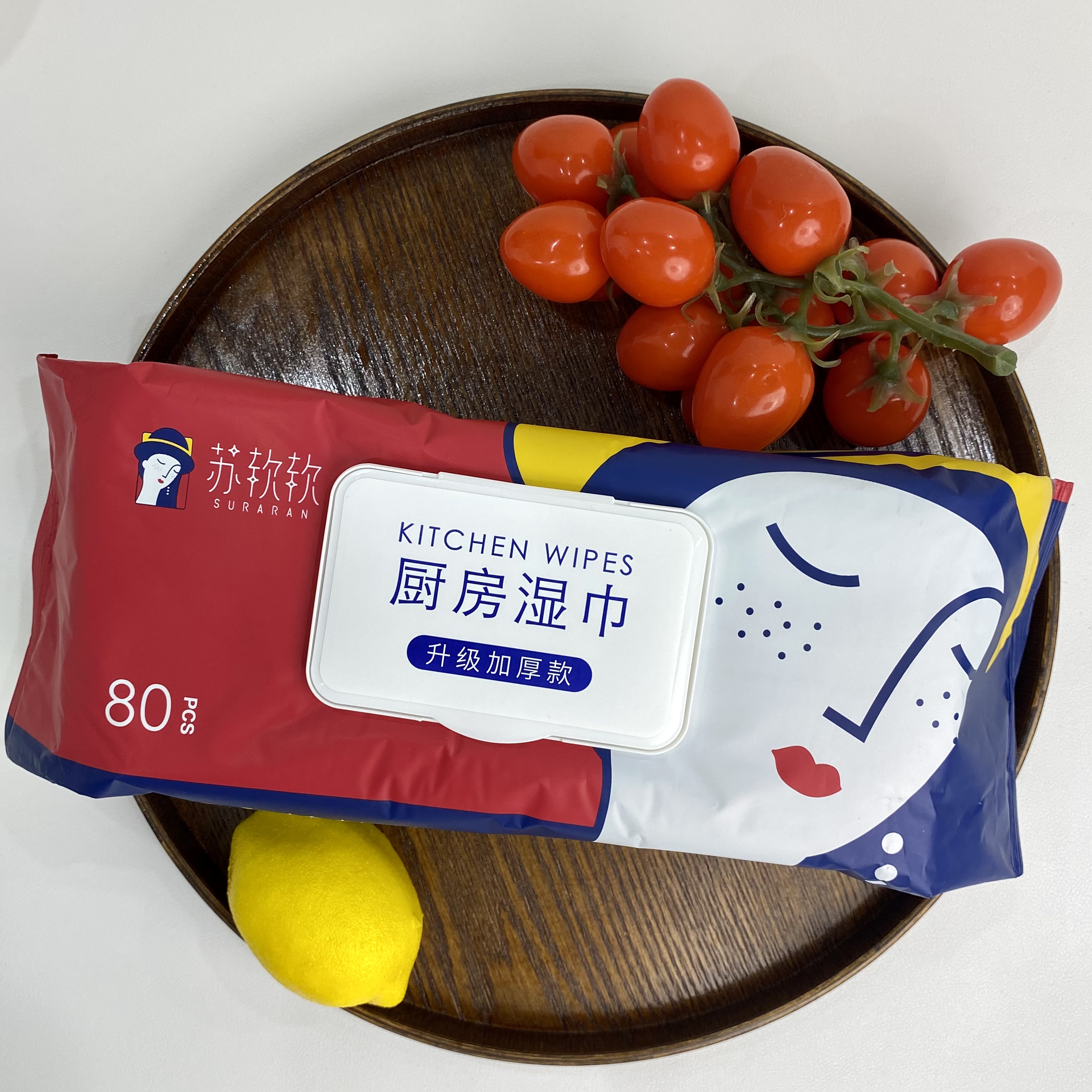 【苏软软】 厨房湿巾80抽*4包