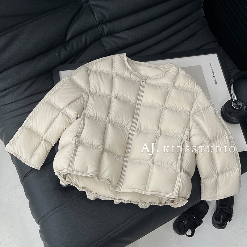 现货【泡芙奶包】阿卷冬装男女童方格纹绗棉加厚保暖棉服MPG7257