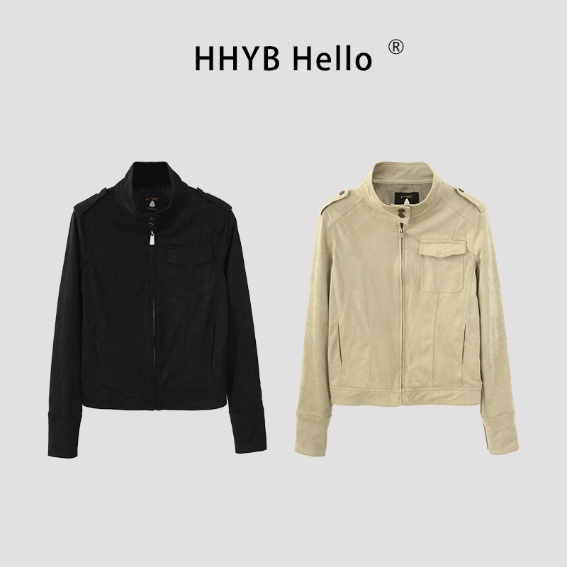 HHYB Hello2025秋季新款美式复古短款休闲夹克外套H70027