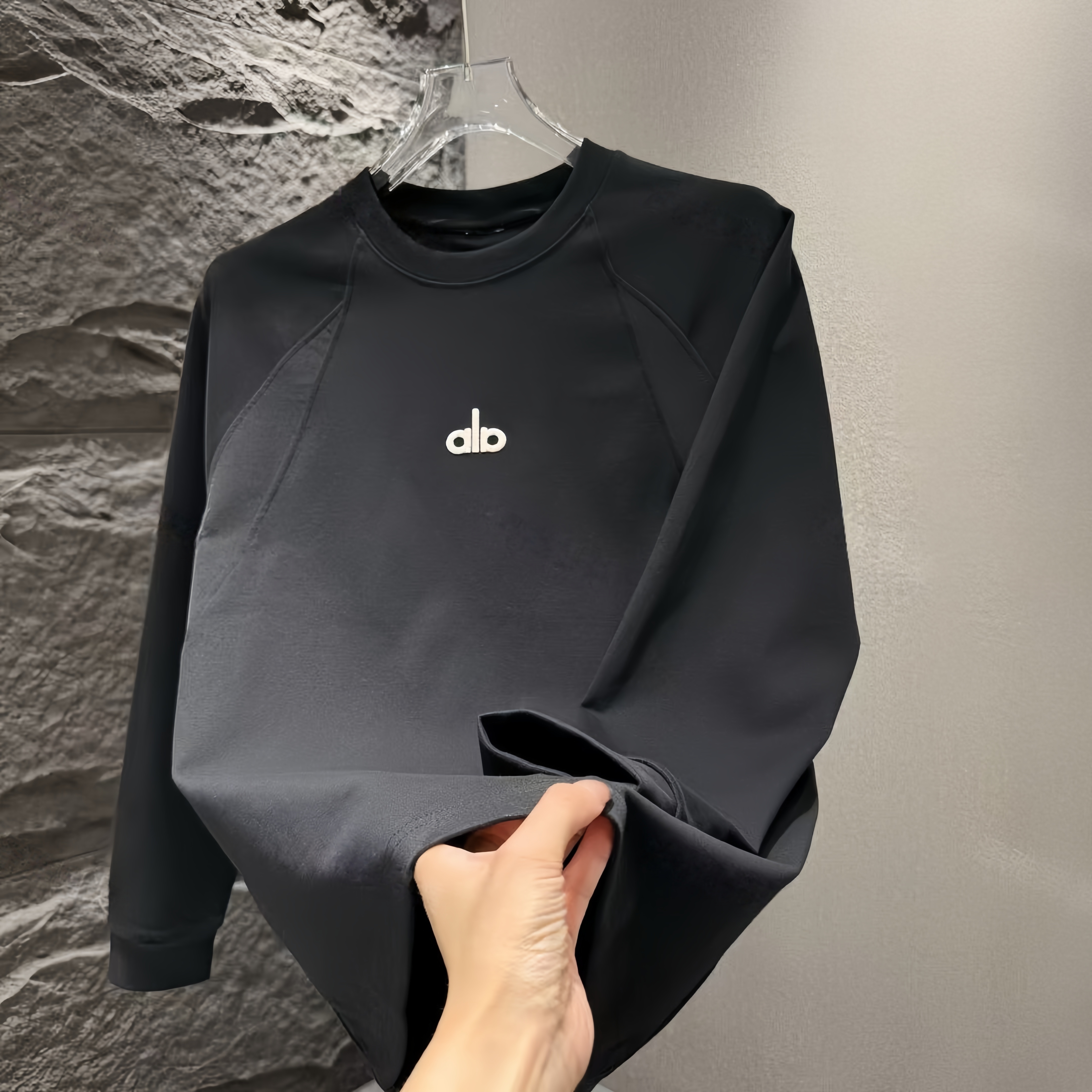 拼接卫衣男士2025秋季新款韩版时尚简约休闲百搭宽松圆领刺绣卫衣