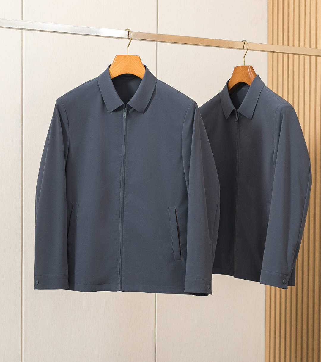 高端货！秋季新款！男士商务休闲纯色通勤行政夹克外套上衣修身百搭