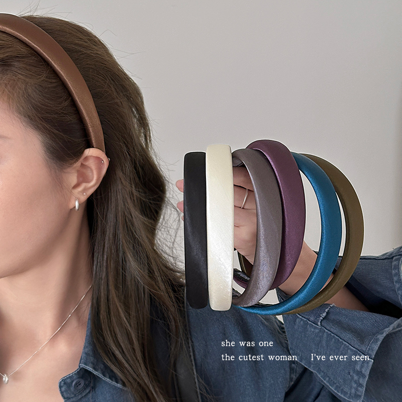 韩系纯色缎面发箍女2025新款头箍洗脸发捆高颅顶发卡洋气时尚头饰