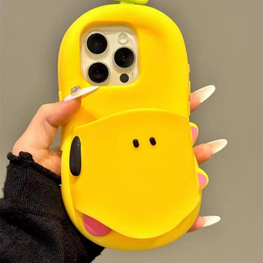 苹果|香蕉吐舌小狗拖鞋卡通适用iPhone16创意15个性ins硅胶手机壳
