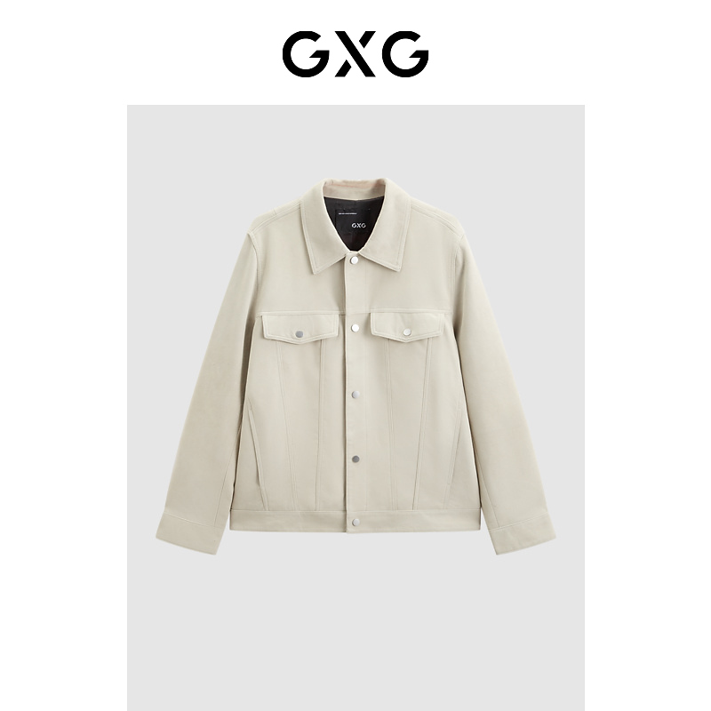 GXG男装 真皮夹克男士翻领夹克外套皮衣 春秋热卖#GED11222694