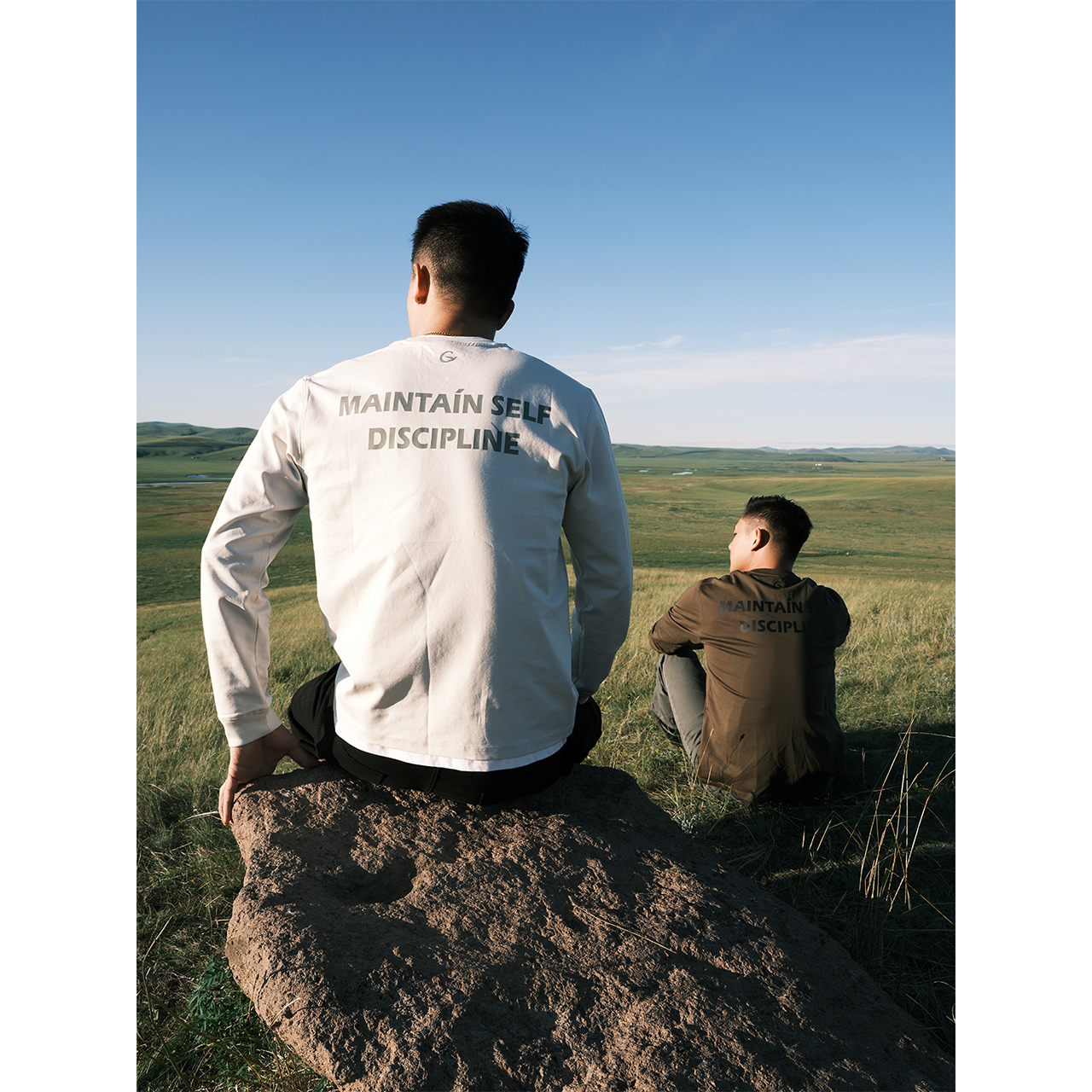 GTAL25AW美式休闲臻品棉标语印花圆领T恤户外薄款透气长袖上衣