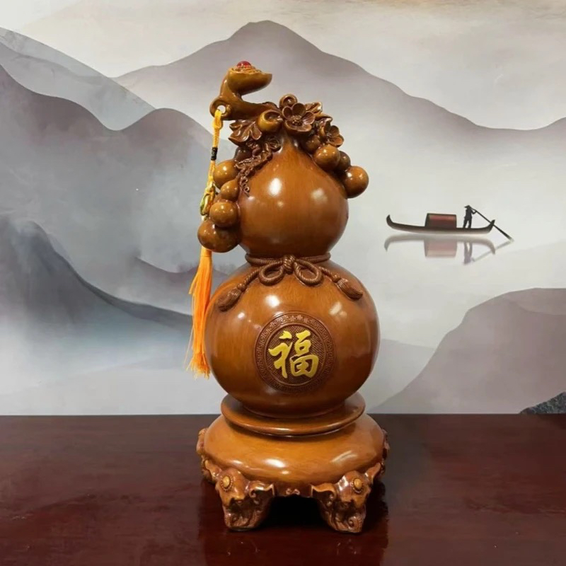 葫芦招财摆件工艺品带红宝石新中式客厅电视柜办公室高档装饰礼品