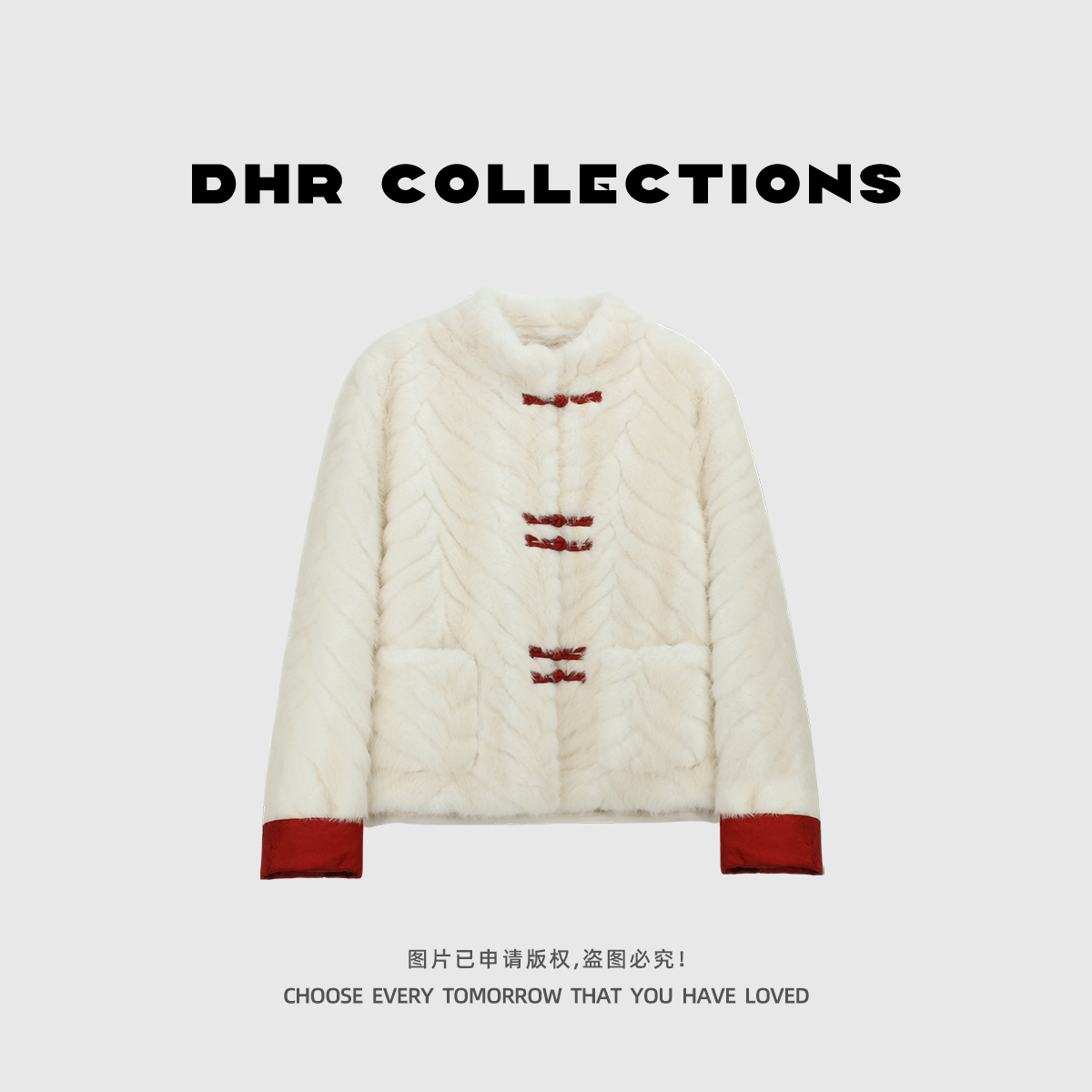 豆豆DD【中式国风毛毛外套】加厚保暖盘扣时尚百搭上衣女-2599125DW