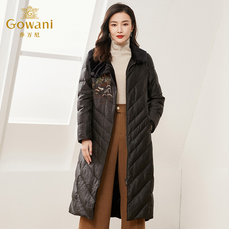 Gowani/乔万尼宽松冬季时尚羽绒外套中长款秋冬休闲ES4T458