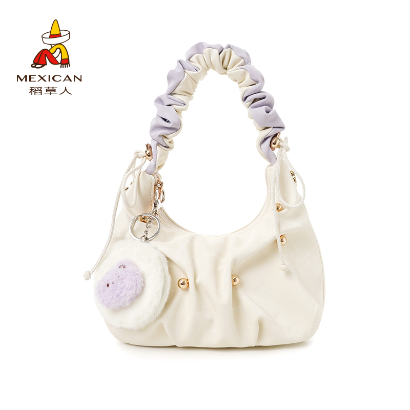 Mexican/稻草人2025夏季新款复古水桶包腋下百搭软面斜挎包