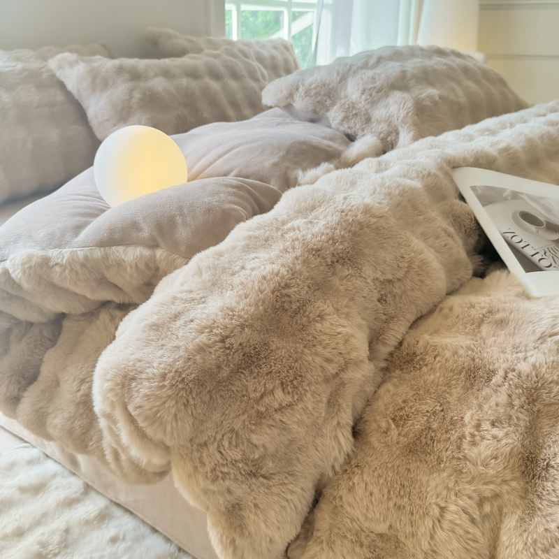 高级感被套单件冬季牛奶绒被罩双面加厚珊瑚绒150x200x230四件套