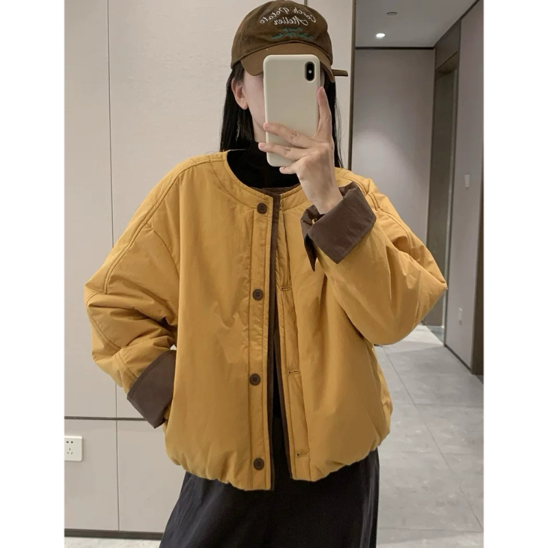 韩系ins棉衣时尚短款外套女2025年冬季新款棉服女通勤百搭