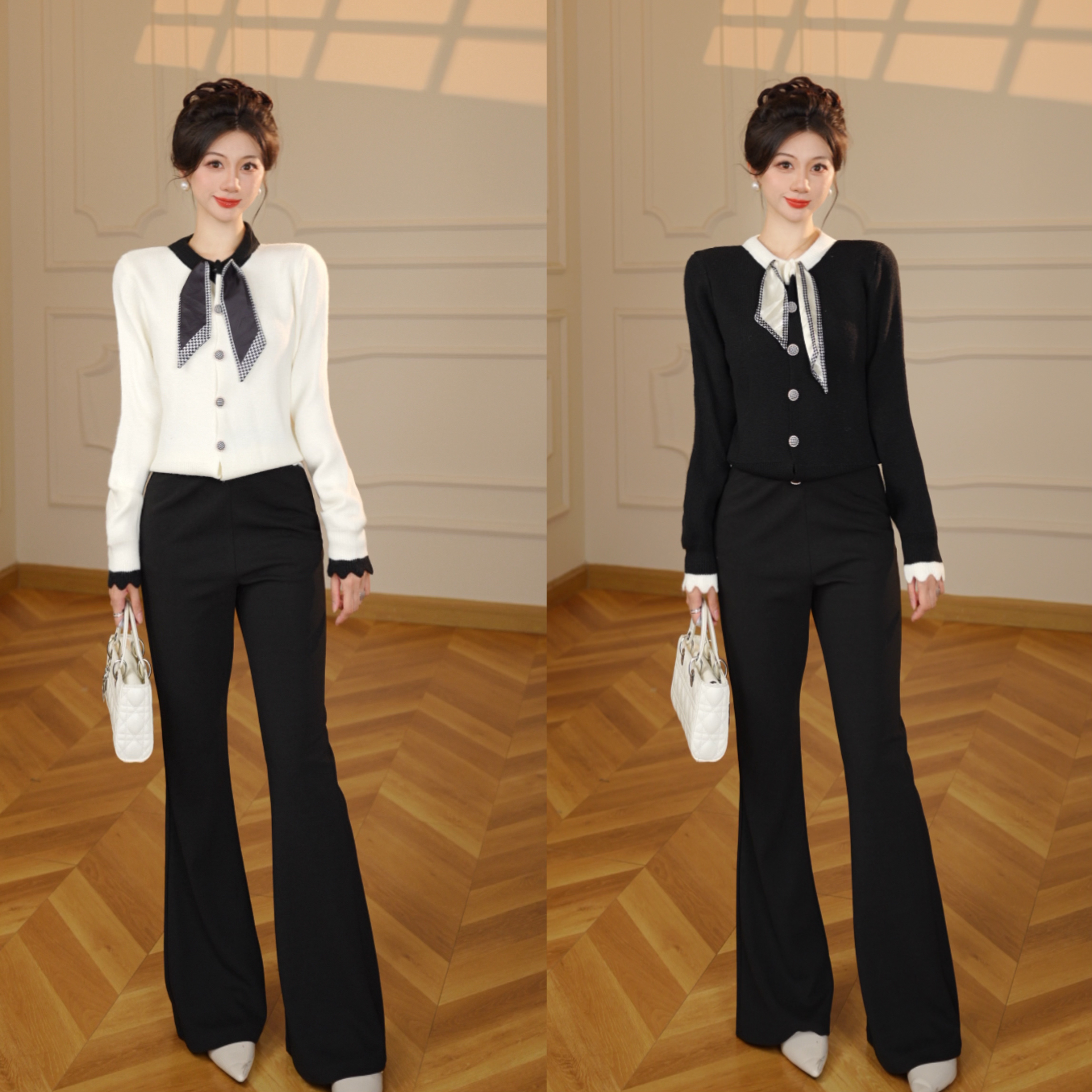 秋冬毛针织衫温柔风短款女士毛衣针织常规短款小香风