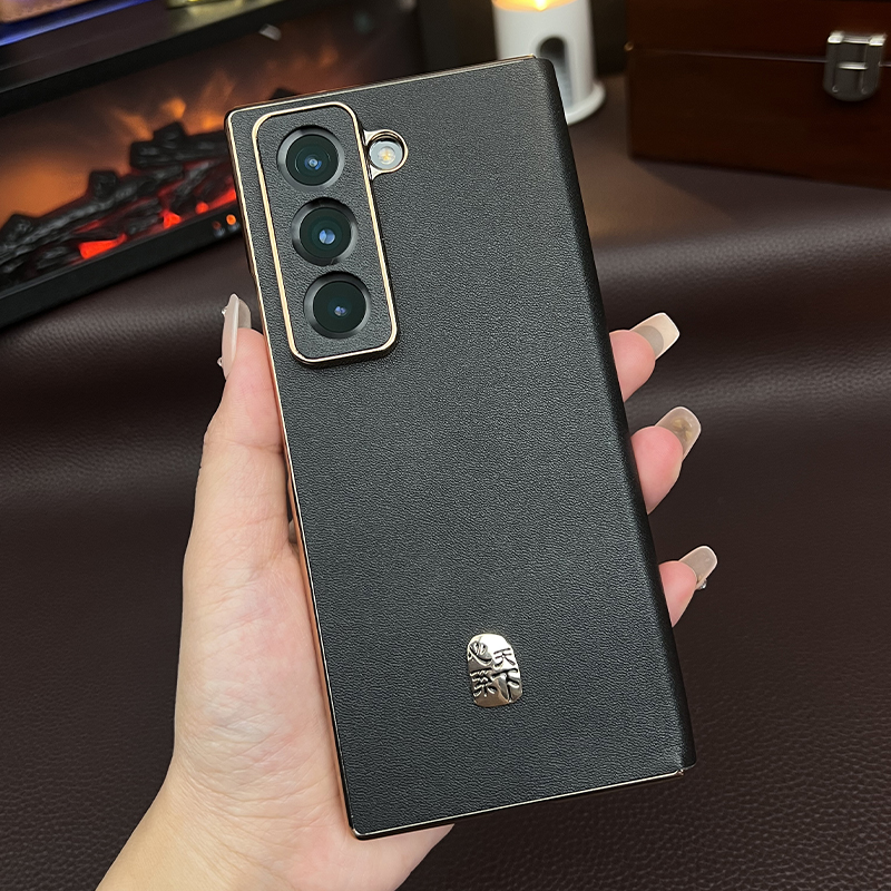 莎浩顺丰适用于三星W25手机壳真皮翻盖W26磁吸保护套W23全包Flod7