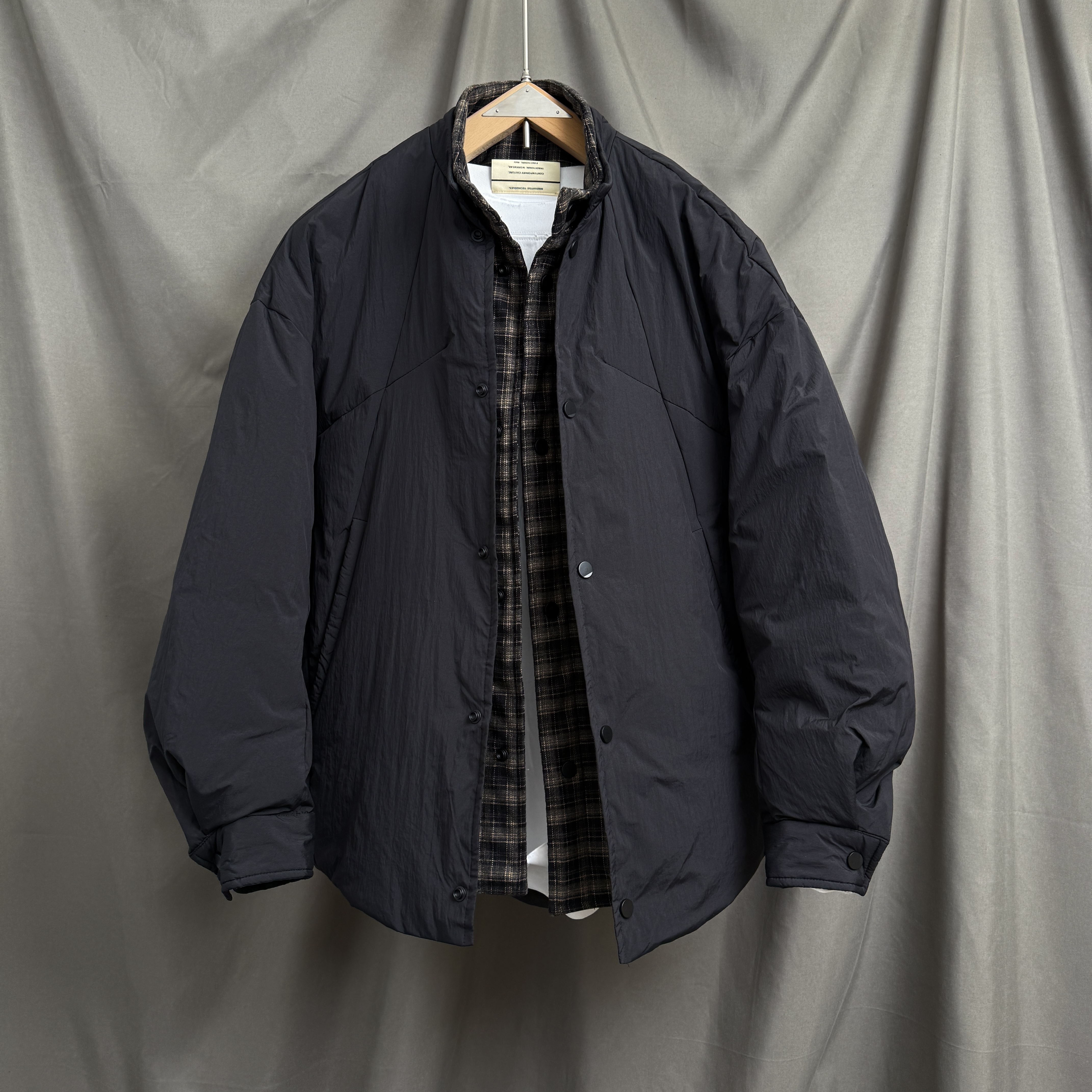 冬季立领假两件拼接轻薄羽绒服国标90白鸭绒潮流时尚高贵轻奢外套