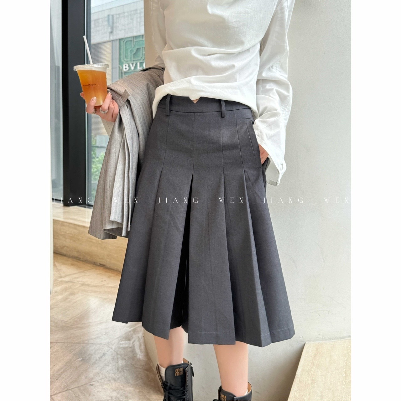 【雾褶裙裤】垂坠挺括中高腰遮跨显瘦A字百褶裤裙