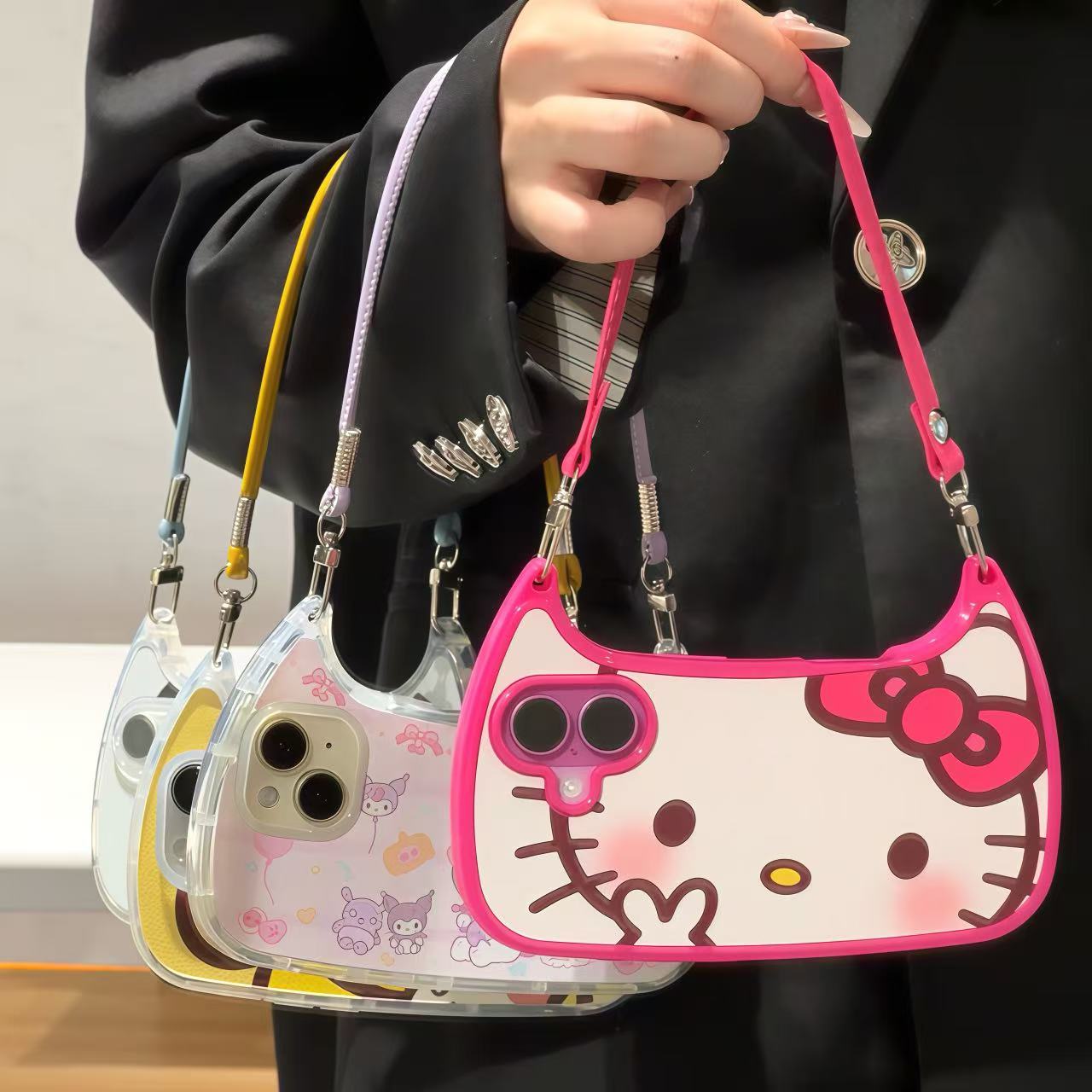 三丽鸥手提包挂绳适用苹果16promax手机壳iPhone15/14/13女12/11